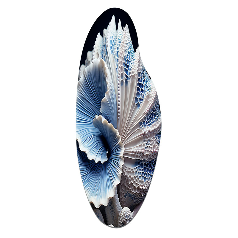 Quevedo - Décoration murale en métal coquillage asymétrique, sculpture murale en métal Freeform, H 38 po x l 15 po
