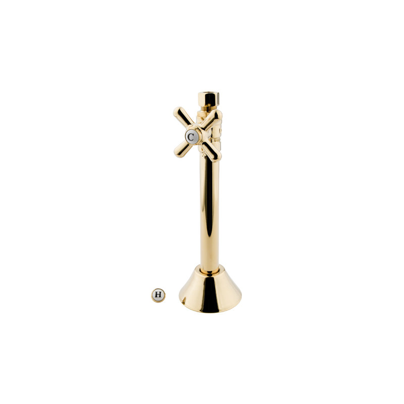 Made to Match Straight Stop Valve, Polished Brass