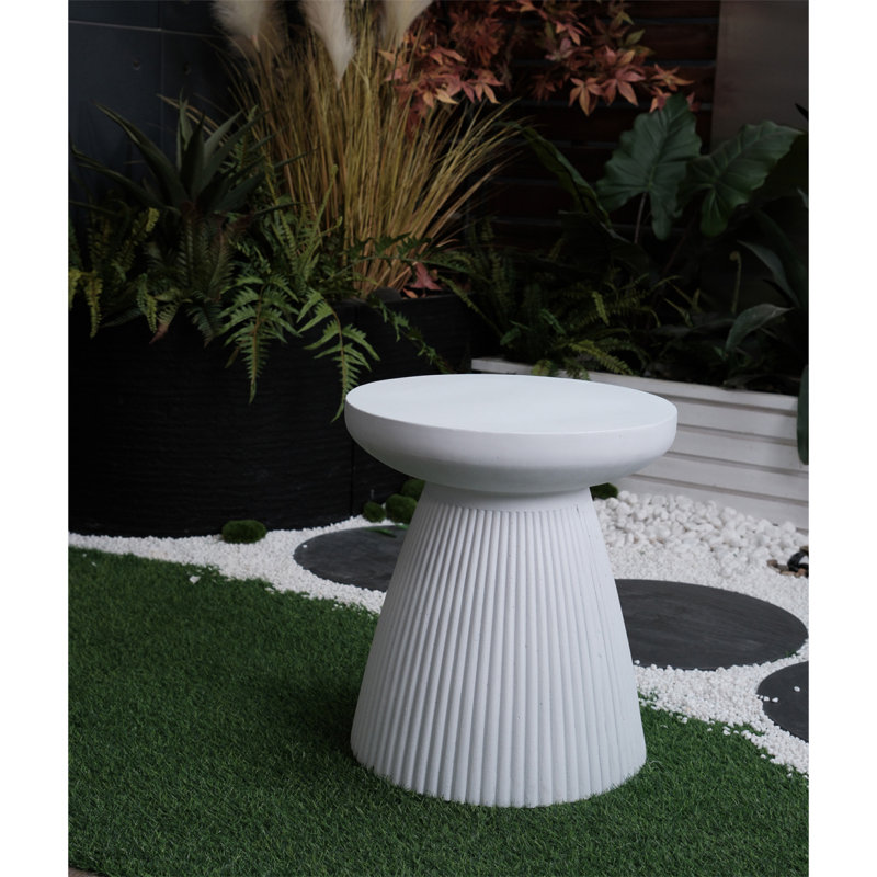 Tomas Patio End Table with Faux Terrazzo Finish