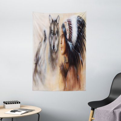 Tapisserie en polyester plumes tribales