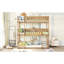 Élégant lit superposé simple au-dessus d'un lit superposé triple en bois d'hévéa blanc-2126100814