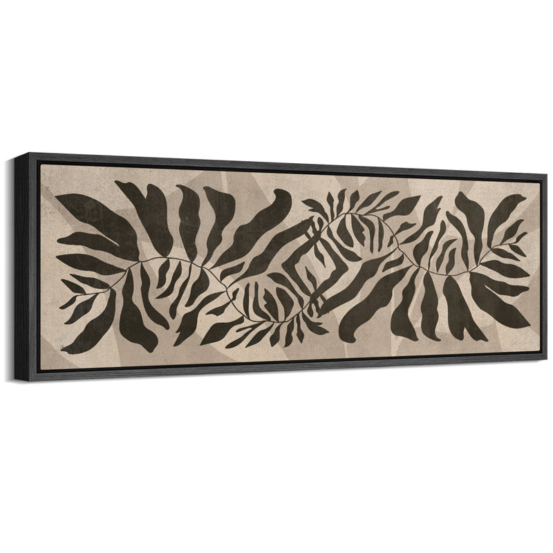 Motif de feuillage botanique abstrait dans la nature, impression sur toile encadrée, H 20 po x l 60 po