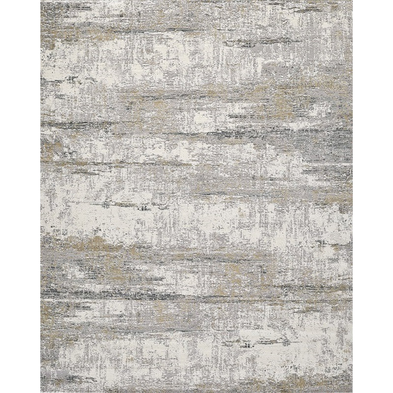 Handwoven High-Quality Cream/Dark Gray Area Rug, Rectangle 5' x 7'