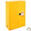Armoire de sécurité pour liquides inflammables en acier laminé à froid 45 gallons, antidéflagrant 42,9 x 18,1 x 65,2 po avec 2 tablettes réglables et 2 portes manuelles à usage industriel, jaune
