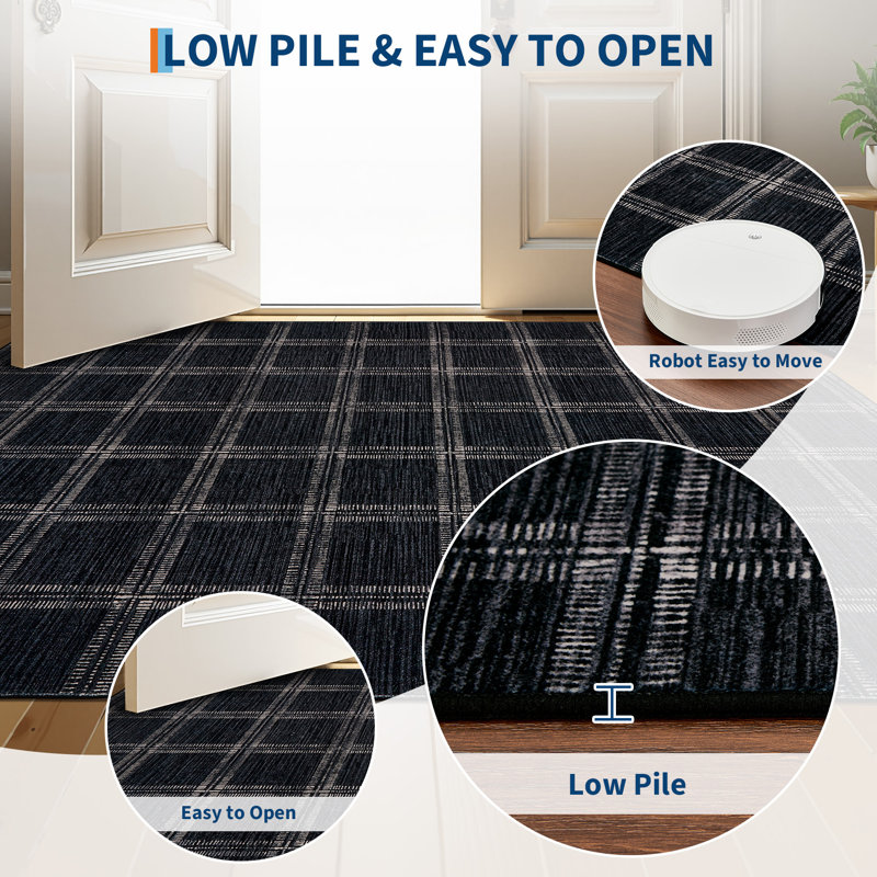 Area Rugs Washable Rug Non-Slip Rugs for Bedroom Bathroom Kitchen Low Pile Stain-Resistant Rugs for Families with Children