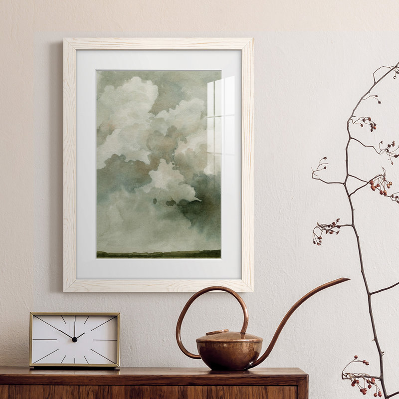 Coming Rain I - Peinture encadrée, H 31,5 po x l 23,5 po x P 1 po, Cadre blanc