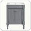 Grand meuble-lavabo moderne à 2 niveaux avec lavabo supérieur-2065008500
