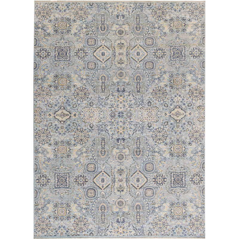 Ziegler One-of-a-Kind Hand-Knotted High-Quality Light Blue/Gray/Ivory Area Rug