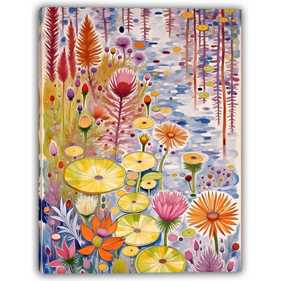 Water Garden Harmony – Vibrant Lily Pond Canvas Art