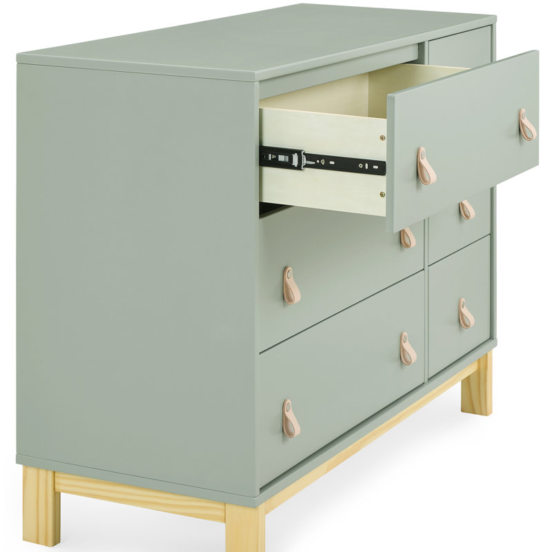 Commode à 6 tiroirs babyGap par Delta Children avec poignées en cuir et tiroirs emboîtables