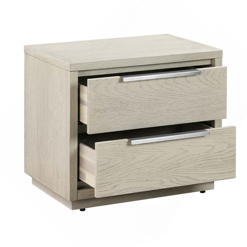 Modern 2 Drawer Nightstand With Long Handle