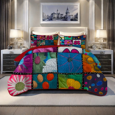 Ensemble de courtepointe pour lit double / grand / très grand 3 pièces, couvre-lit Fashions, housse de courtepointe toutes saisons, ensembles de literie à couverture matelassée rustique avec taies décoratives, édredon mince de style moderne, ensemble de courtepointe pour lit simple 2 pièces