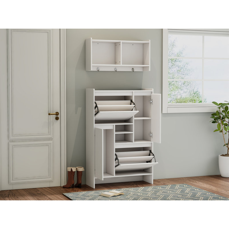31"Multi-Functional Shoe Cabinet With Wall Cabinet