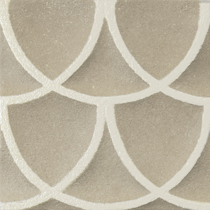 Handmade 8X8 Forma Vitrea Decorative Porcelain Tile, Beige