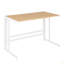 Bureau romain en métal blanc et bambou à grain de bois naturel par Lumisource