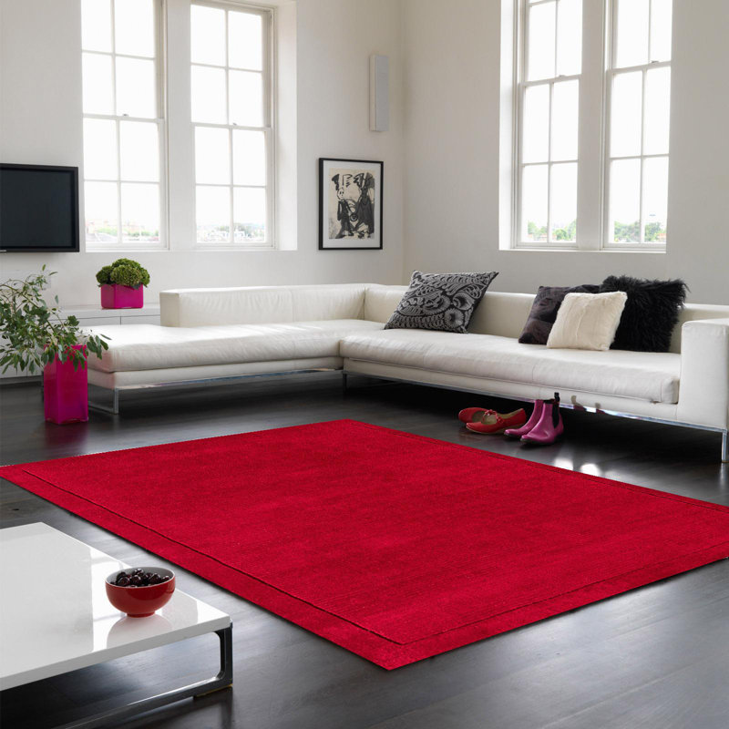 Poppy Simple And Stylish Plain Handmade Modern Rug For Living Room And Bedroom, Chenille/Cotton, Rectangle 160 x 230cm
