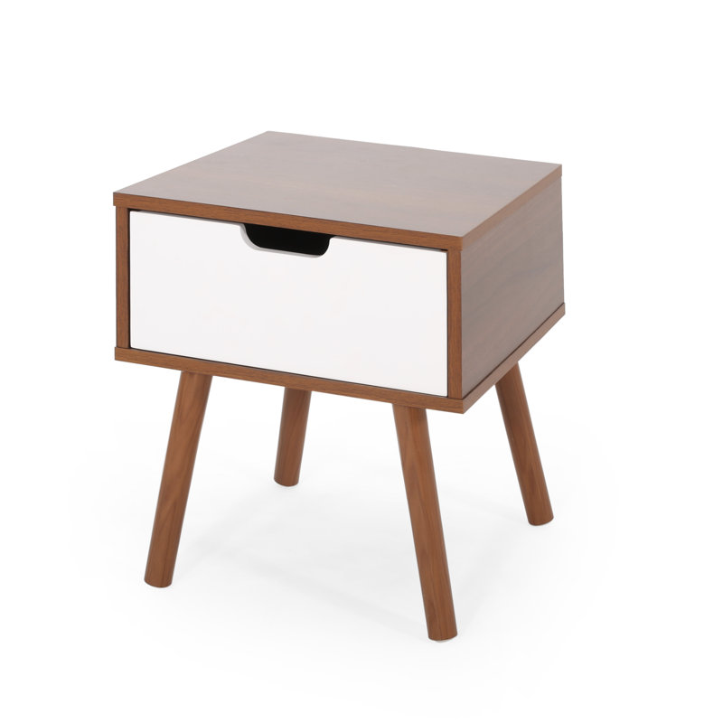 Liza End Table with Storage, Walnut