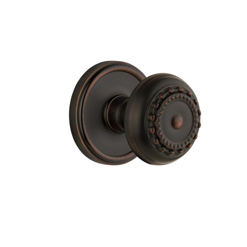 Grandeur Georgetown Rosette Privacy with Parthenon Door Knob, Timeless Bronze, 2 3/8"