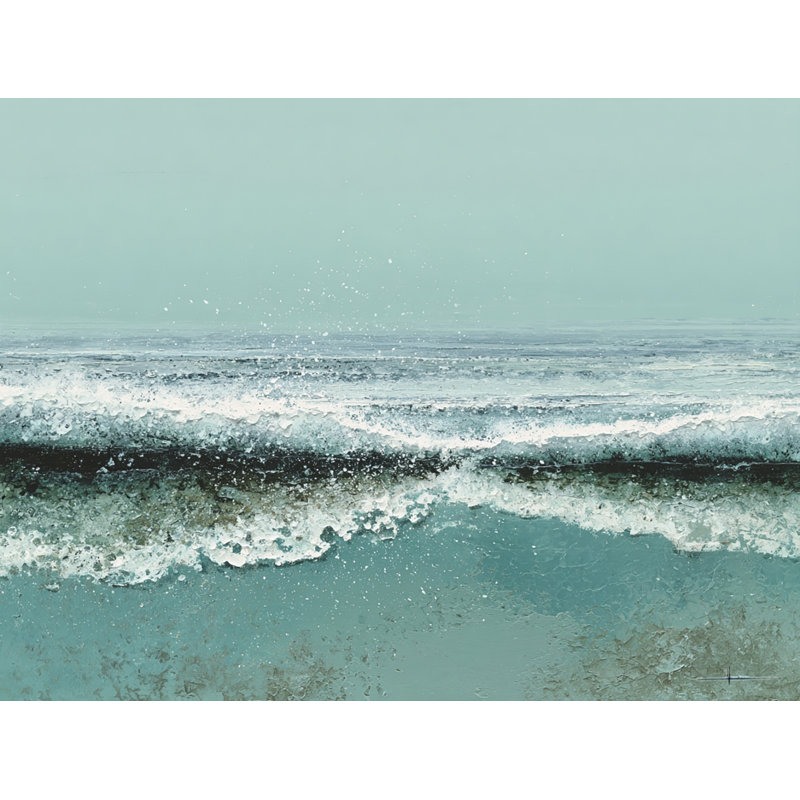 Art mural toile tendue écume de mer, H 16 po x l 24 po