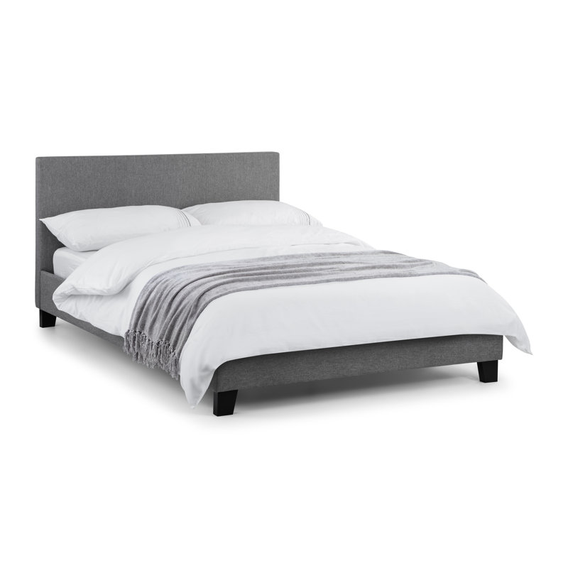 Candelario Upholstered UK Double - DE 135 X 190 Cm Bed with Mattress, King, Capsule Orthopaedic, Linen Blend