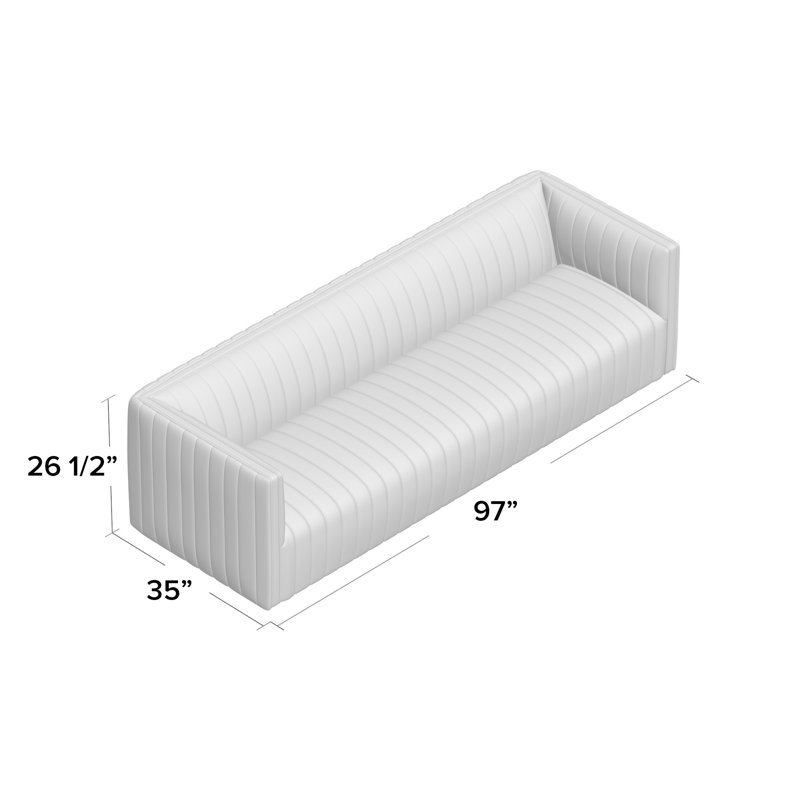 Augustine 97" Sofa, Sapphire Navy, 26.5" H x 97" W x 35" D
