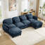Canapé Cloud U en forme de U avec 2 repose-pieds amovibles et tissu chenille-1208357826-1208357831
