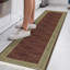 Tapis brun / doré lavable à la machine infroissable à bordure plate pour salon, couloir-1472773546