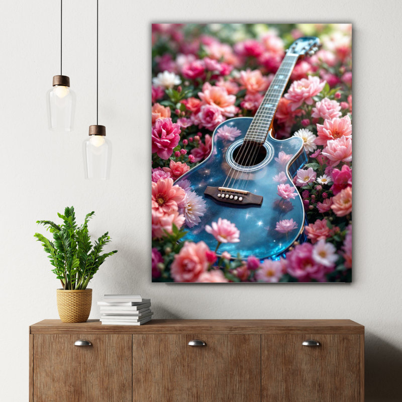 Art mural floral en verre trempé, 20" H x 16" W
