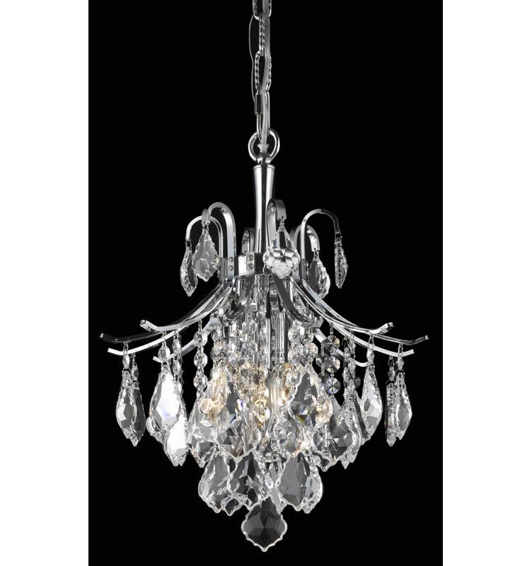 Luminaire suspendu unique Hermanson, Chrome, H 15 po x l 12 po x P 12 po, 3 lumières