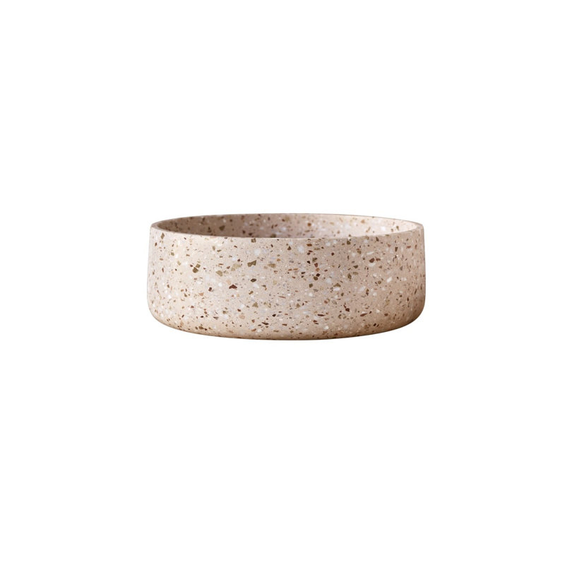 Milos Round Brown Premium Terrazzo Bathroom Sink, Pink