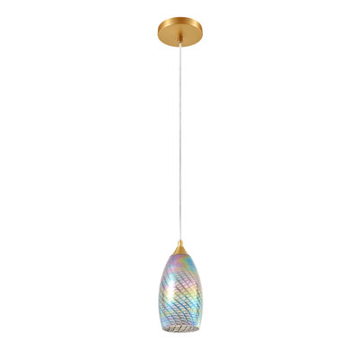Earnstine 1 - Light Single Mini Glass Teardrop Pendant