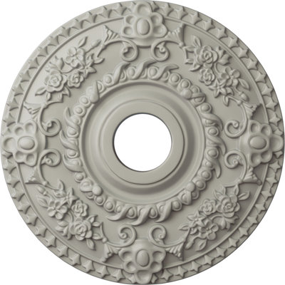 Endurathane Rose Ceiling Medallion, 18"OD x 3 1/2"ID x 1 1/2"P (Fits Canopies up to 7 1/4"), Hand-Painted Brushed Mahogany Finish