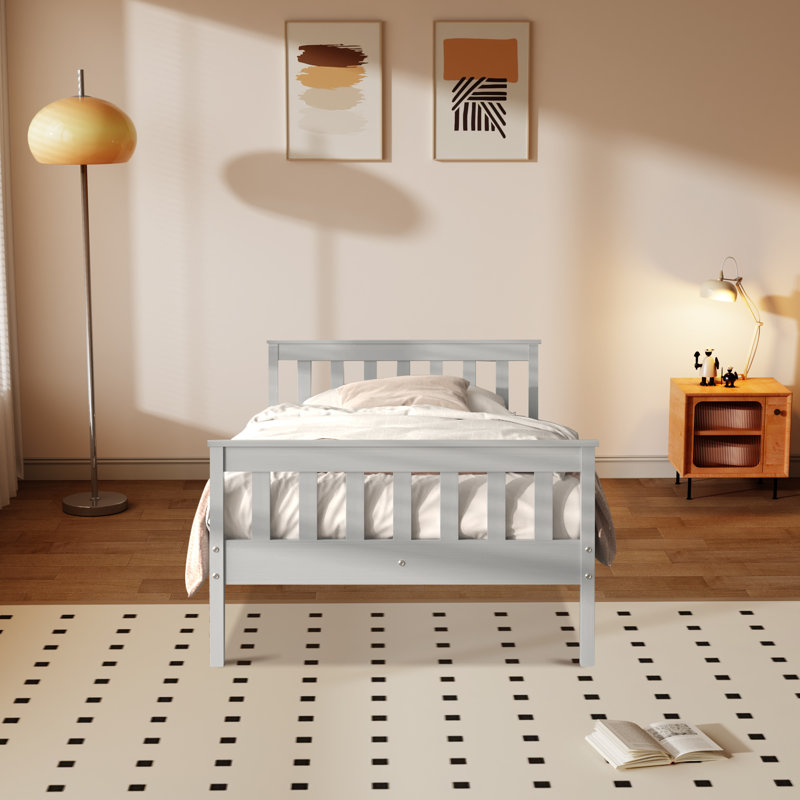 Lit simple Pine Shaker, gris