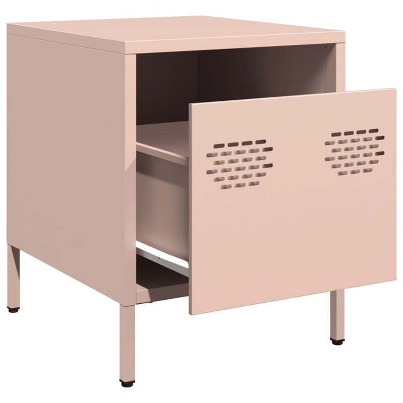 Astraea 35cm W Cold-rolled Steel Bedside Table, Pink, Set of 2