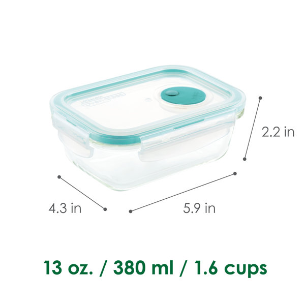 LocknLock Purely Better™ Glass Food Storage - Set of 4 Containers and 4 ...