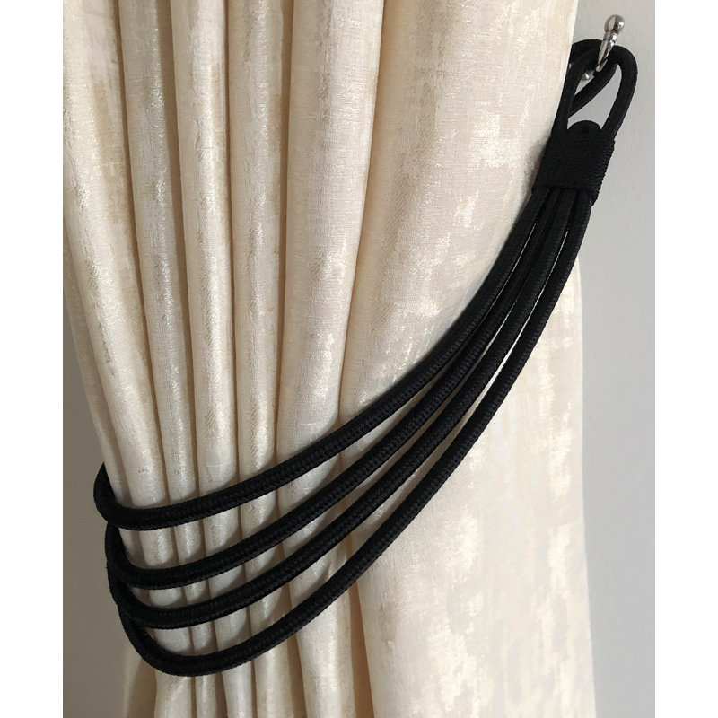 Lily Single Rope Curtain Tieback, Black
