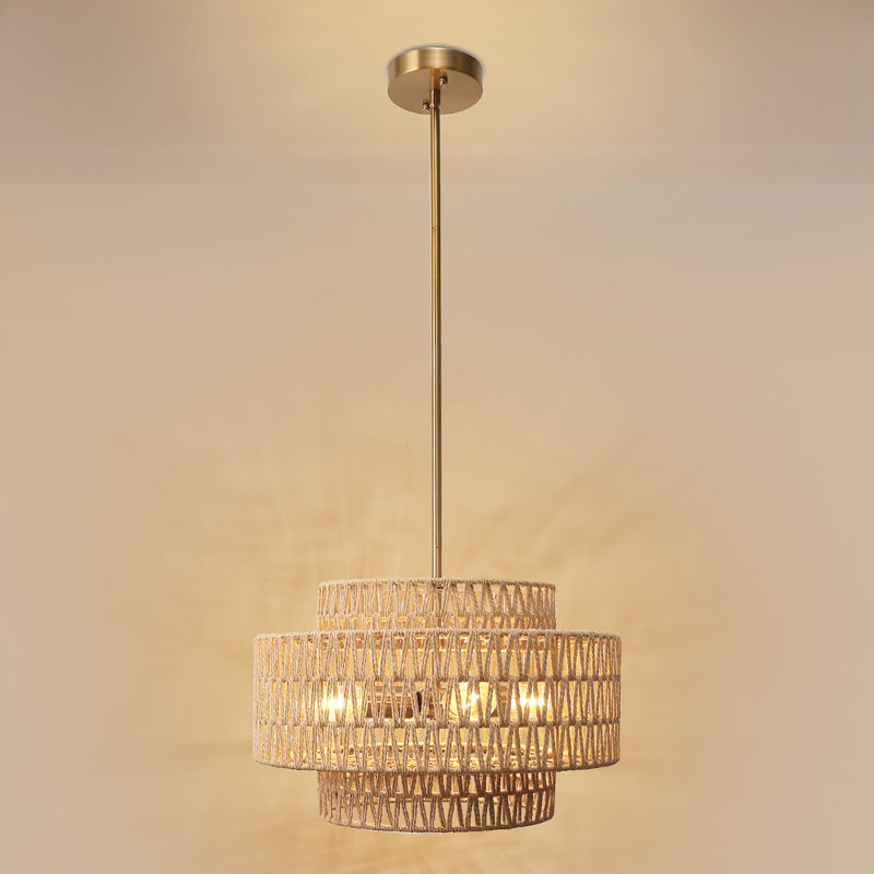 Lustre de style campagnard à 4 lumières à 4 niveaux