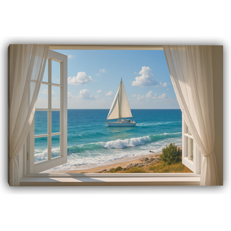 «Ocean Breeze Sail» - art mural fenêtre nautique