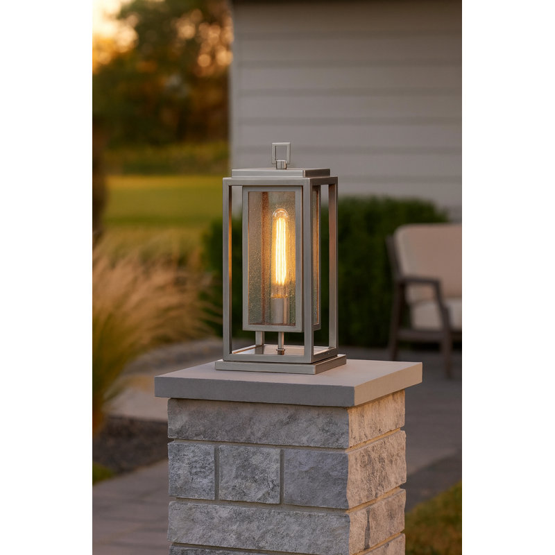 Medium Pier Mount Lantern, Satin Nickel