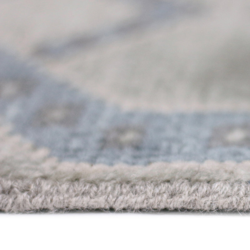 Blu Drayer Wool Geometric Indoor Rug, Rectangle 9' x 12'