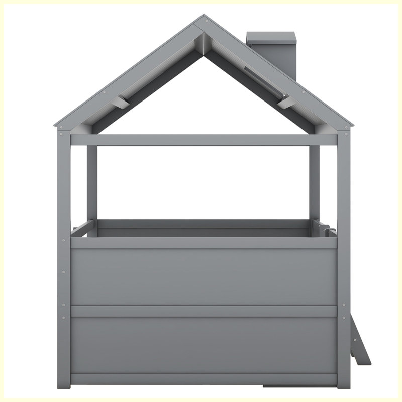 Structure de lit Modern, Gris, Double