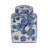 Cherry Blossom Chinoiserie Ceramic Vase & Lidded Jar Set of 2 - Decorative Floral Tabletop Accent for Living Room, Console, or Dining Decor - Blue & White