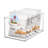 iDesign Linus 6-Piece Plastic Pantry and Kitchen Storage Bins with Handles, 10" x 6" x 5", Clear