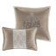 Édredon brun clair / très grand 8 pièces - Tissu texturé doux, utilisation à l'année, magnifique taie décorative européenne Charmeuse, rembourrage, 2 coussins décoratifs avec