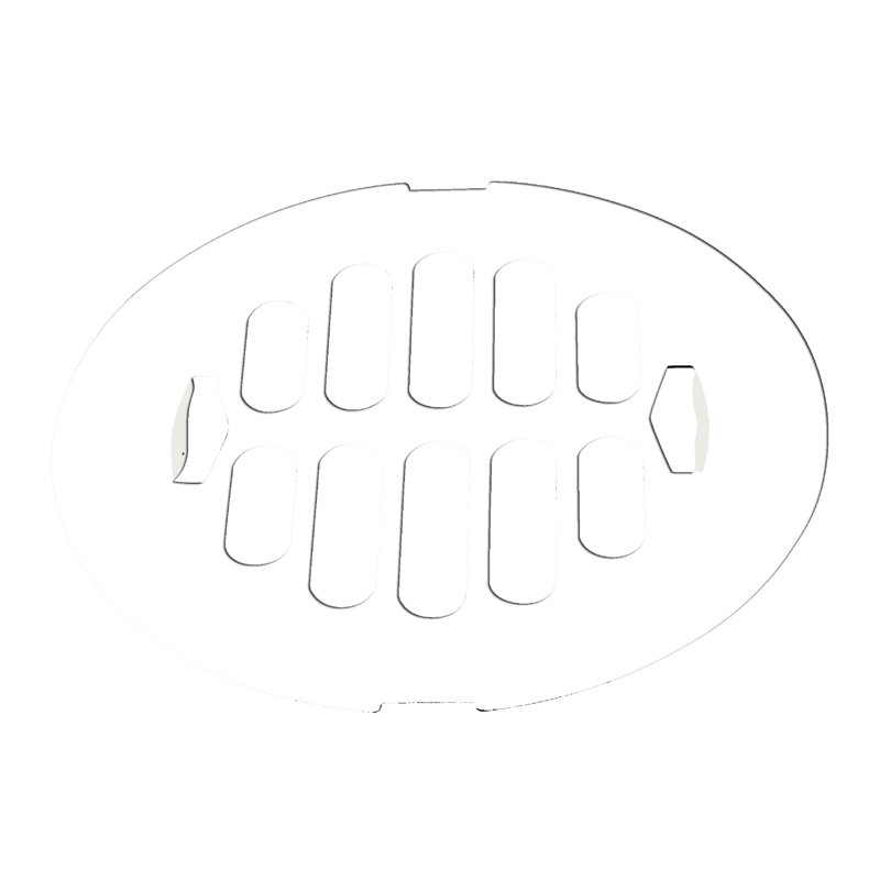 4-1/4" OD Brass Snap-in Shower Drain Cover, Powder Coat White