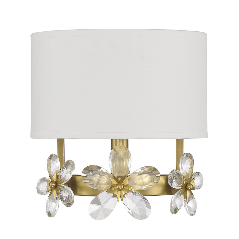 Dahlia 1-Light Wall Sconce in Warm Brass