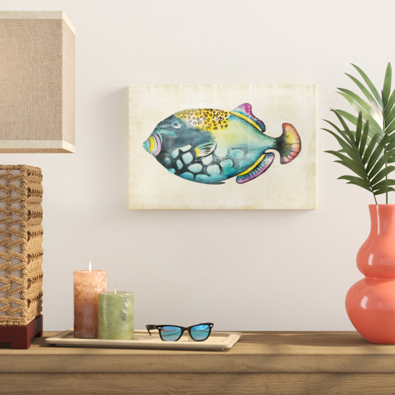 Aquarium Fish IV by Chariklia Zarris - Painting, 30cm H x 46cm W, Wrapped Canvas