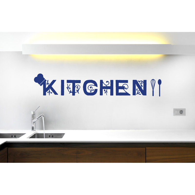 Food & Beverage Wall Decal, Dark Blue, Large