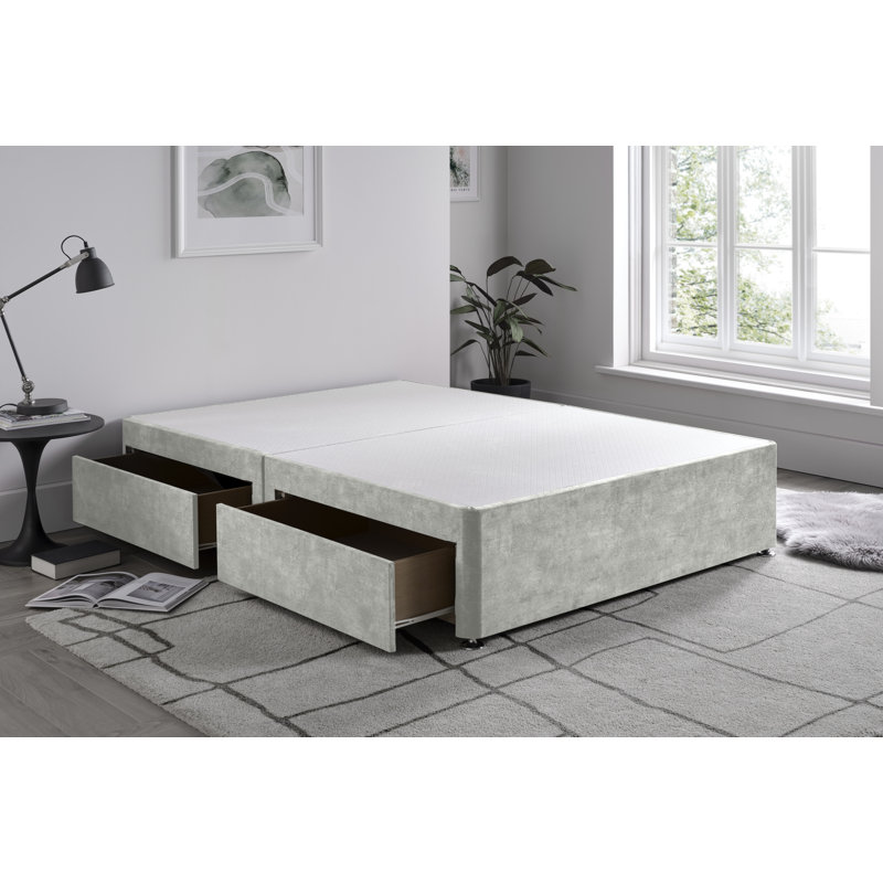 Marble Divan Bed Base, Silver, Small Double (4'), No Drawers