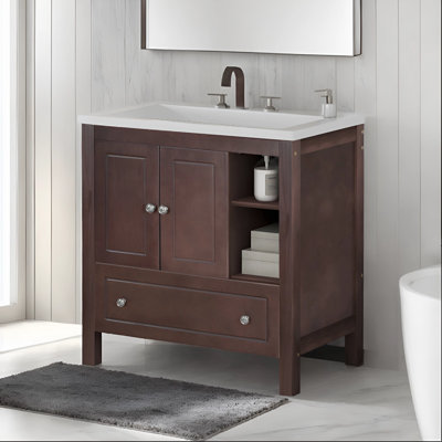 Meuble-lavabo avec lavabo en céramique Hauraa